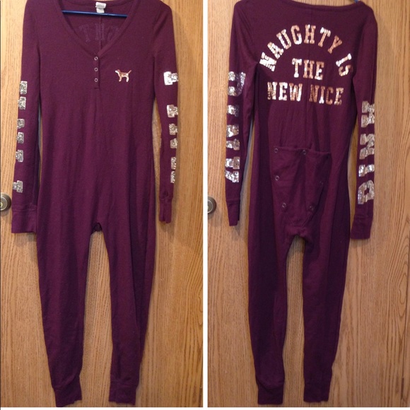 Rare VS Pink Bling Sequin Holiday Onsie Naughty - Picture 7 of 16